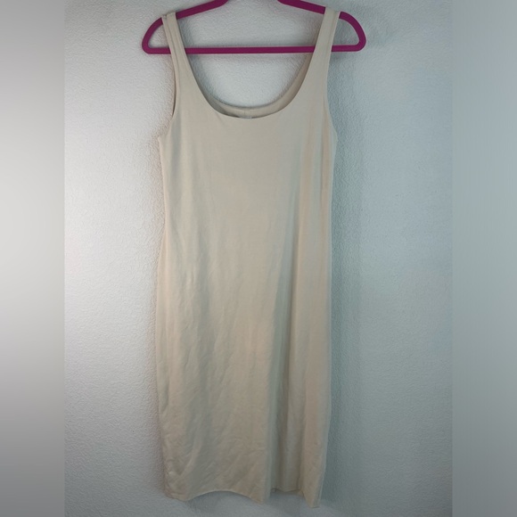 Peruvian Connection Pima Cotton Midi Tank Dress Cream/Beige size S - Picture 2 of 8